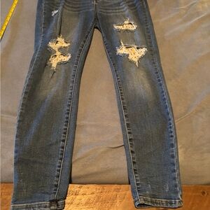 Judy Blue Distressed Skinny Jeans - Blue